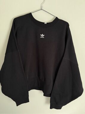 Adidas Black Cropped Crewneck